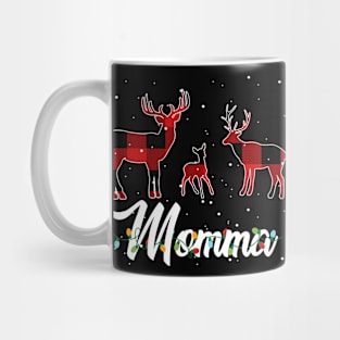 Momma Reindeer Plaid Pajama Shirt Family Christmas Mug